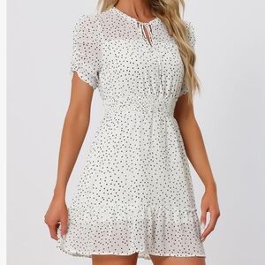 Nwt Allegra k Black And White Polka Dot Mini Dress